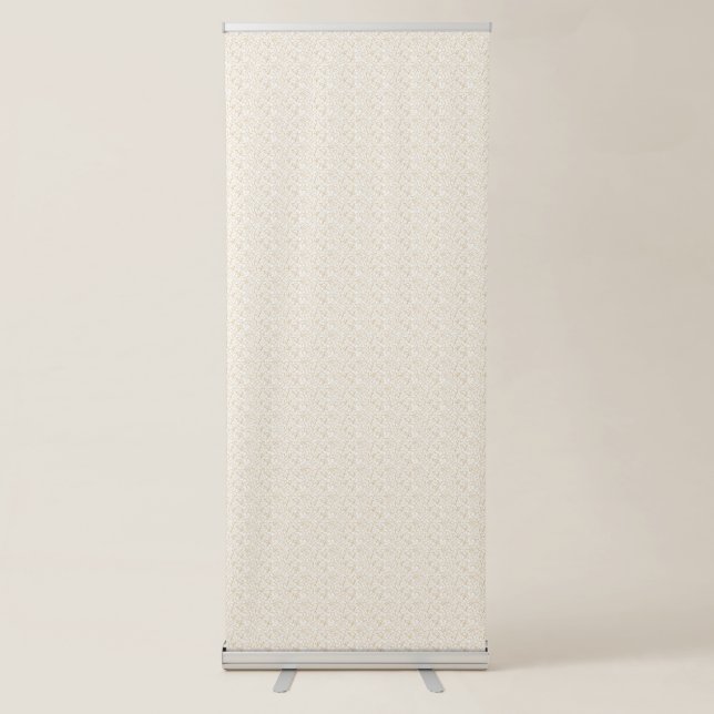 a white background with a pattern of small dots retractable banner (Front)