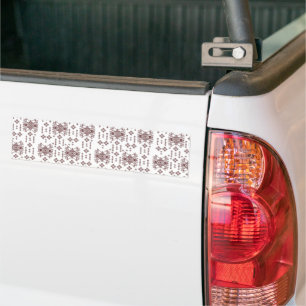 a white background with a red pattern on it bumper sticker