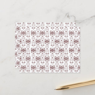  a white background with a red pattern on it postcard