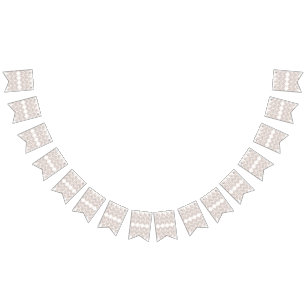 a white background with brown and red dots bunting