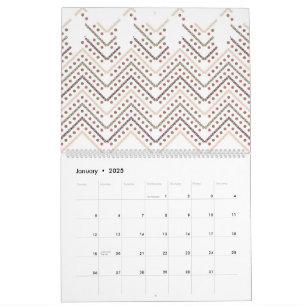 a white background with brown and red dots calendar
