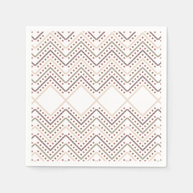 a white background with brown and red dots napkin (Front)