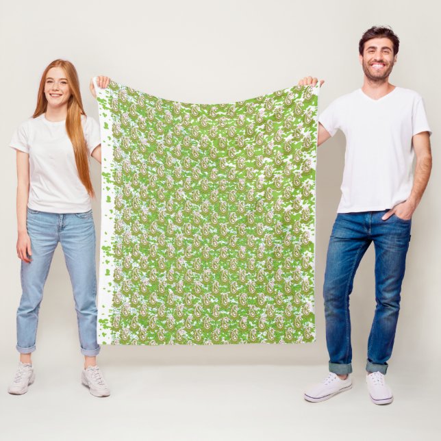 a white background with brown dots on it fleece blanket (In Situ)