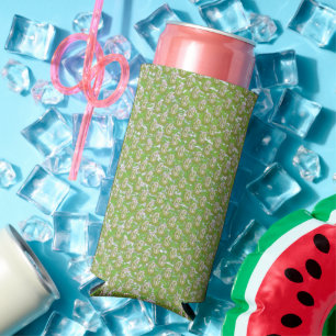 a white background with brown dots on it seltzer can cooler