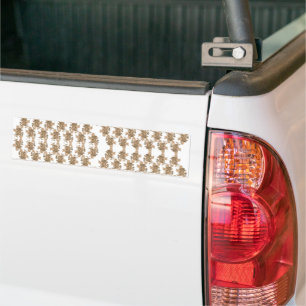 a white background with brown flowers on it bumper sticker