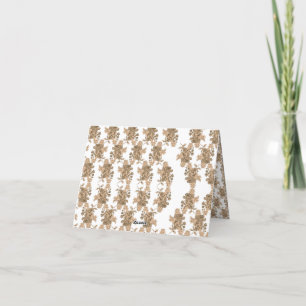a white background with brown flowers on it thank you card
