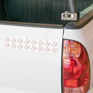 a white background with pink leaves on it bumper sticker