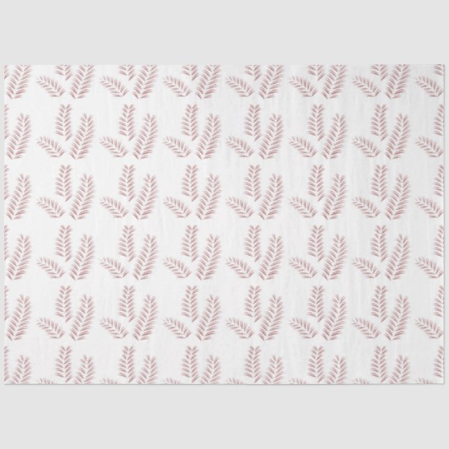 a white background with pink leaves on it tissue paper (Front)