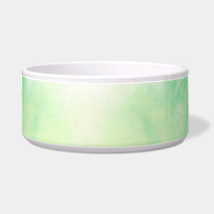 A white bowl with a pastel green watercolor