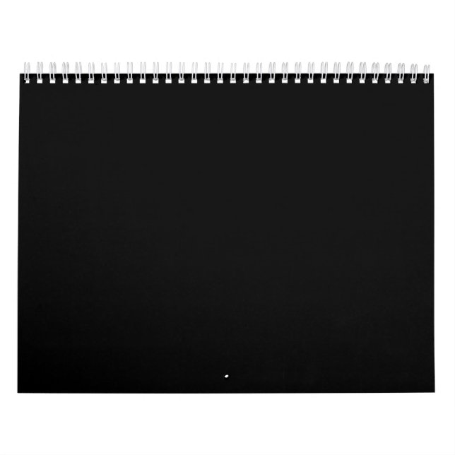 A white clock displayed prominently against a soli calendar (Cover)