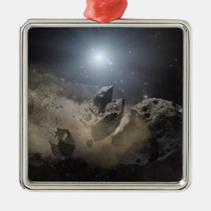 A white dwarf star metal tree decoration