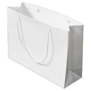 A white, equilateral triangle centred on a plain large gift bag