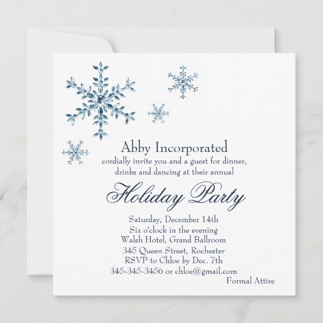 A White Glamourous Holiday Invitation (corp) (Front)