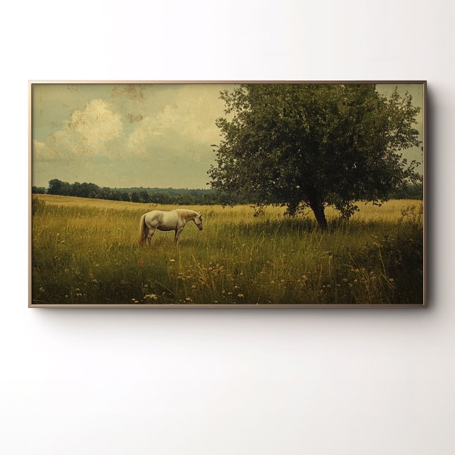 A White Horse Grazing In A Field Poster (Creator Uploaded)