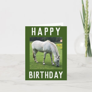 A White Horse Image on a Birthday Card