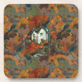 A White House & Autumn Trees Coaster