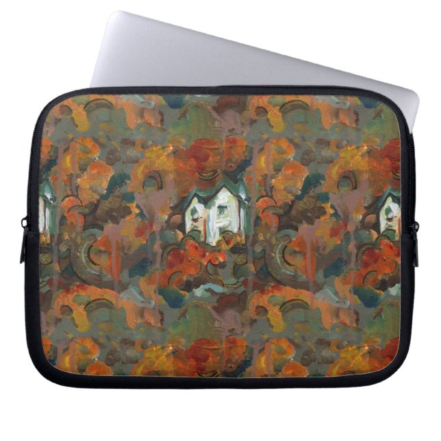 A White House & Autumn Trees Laptop Sleeve (Front)