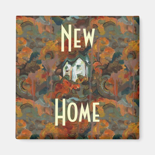 A White House & Autumn Trees Magnet (Front)