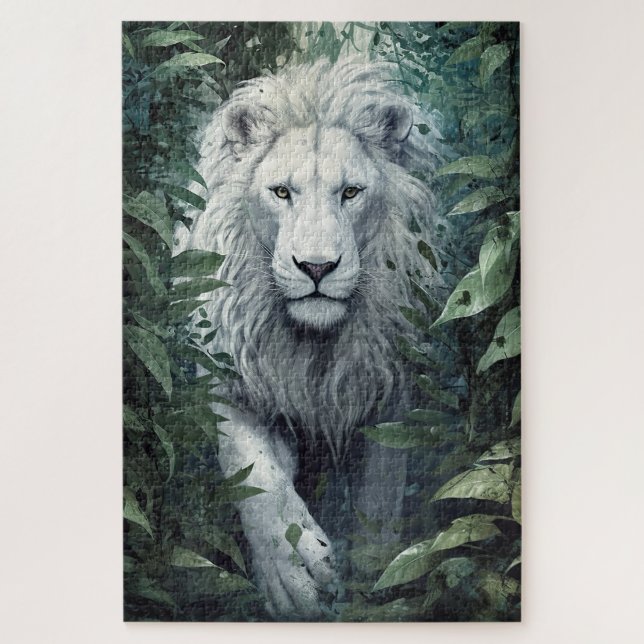 A white lion puzzle (Vertical)