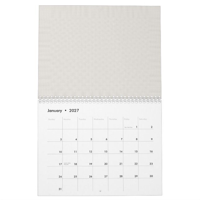 A white shape optimised in design, showcasing clea calendar (Jan 2027)