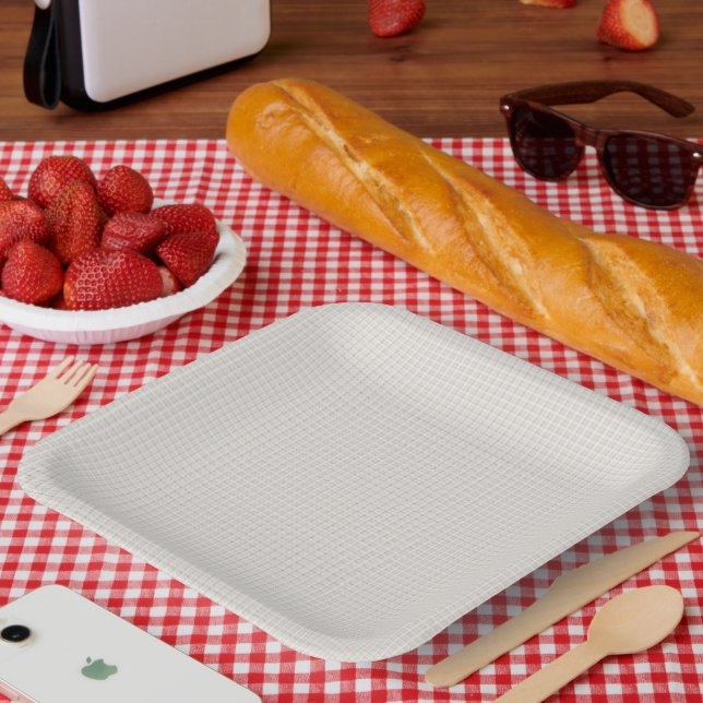 A white shape optimised in design, showcasing clea paper plate (Picnic)