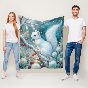A White Squirrel Fleece Blanket