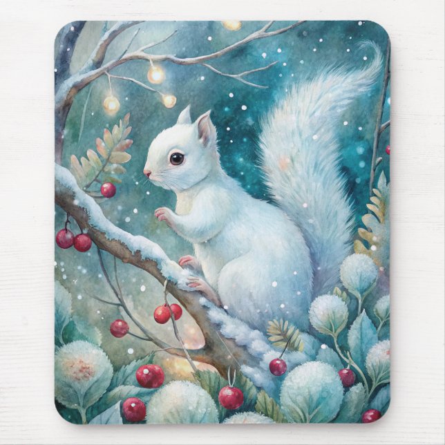 A White Squirrel Mouse Mat (Front)