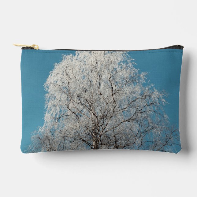 A White Willow Tree Against Cloudless Blue Sky Accessory Pouch (Front)