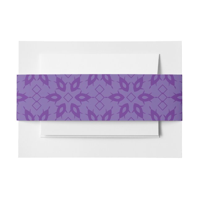 A white wrapping paper with a repeating pattern of invitation belly band (Front Example)