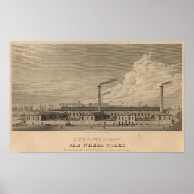 A Whitney and Sons' Car Wheel Works Poster (Front)