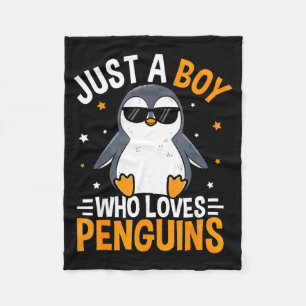 A Who Loves Penguins Wildlife Polar Animal Fleece Blanket
