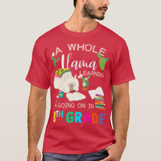 A whole Llama Learning Going On In 8th Grade Back  T-Shirt