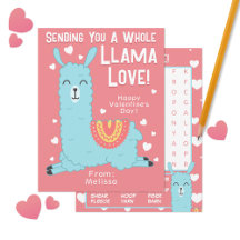 A Whole Llama Love Classroom Valentine's Day