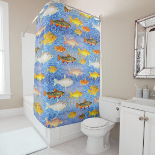 A Whole Lot of Fish in the Sea Shower Curtain