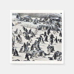 A Whole Lot of Penguins Paper Napkin