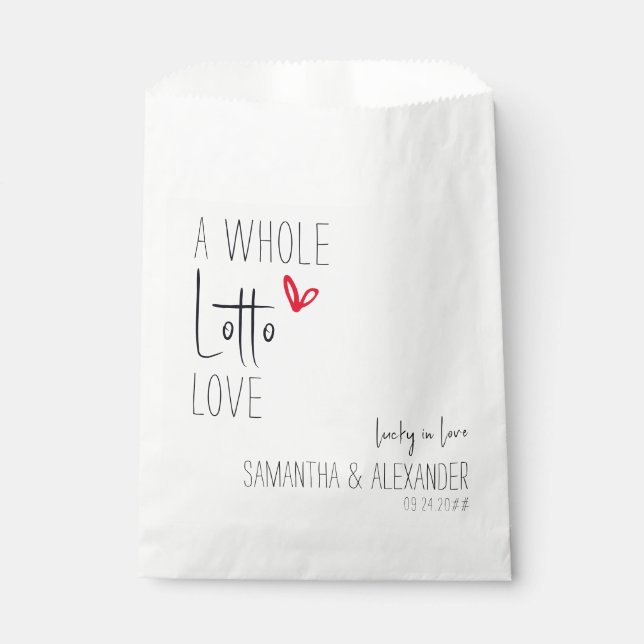 A Whole Lotto Love Wedding Lottery Ticket Party Favour Bags (Front)
