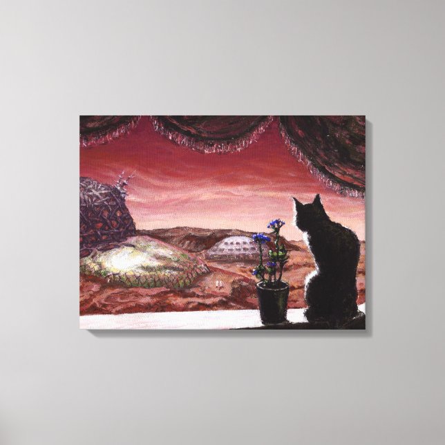 A Whole New World - Sci-Fi - Cat on Mars Canvas Print (Front)