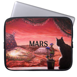 A Whole New World - Sci-Fi - Cat on Mars Laptop Sleeve
