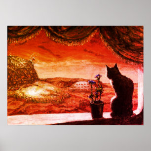 A Whole New World - Sci-Fi - Cat on Mars Poster