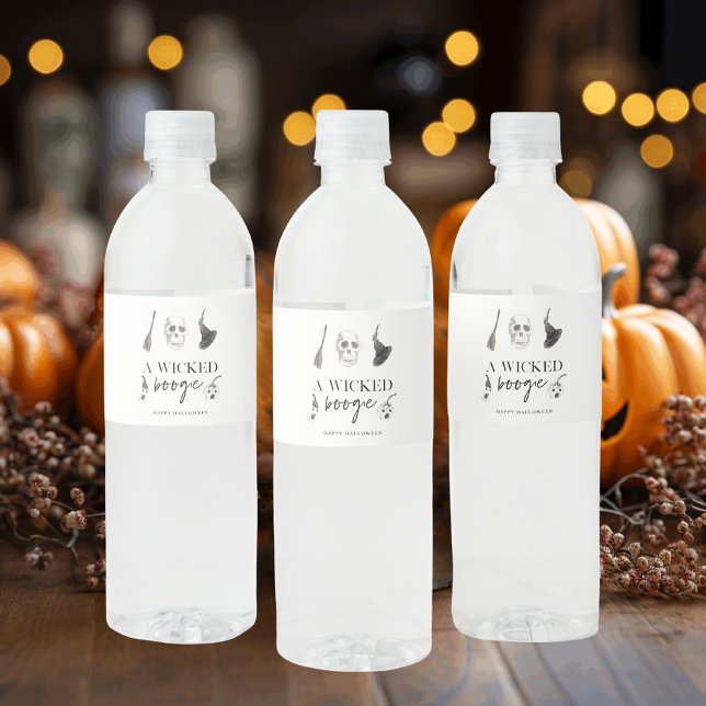A Wicked Boogie | Happy Halloween Water Bottle Label (Creator Uploaded)