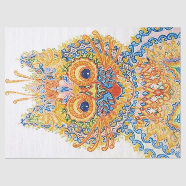 A Wide Eyed Cat, Louis Wain Tissue Paper (Front)