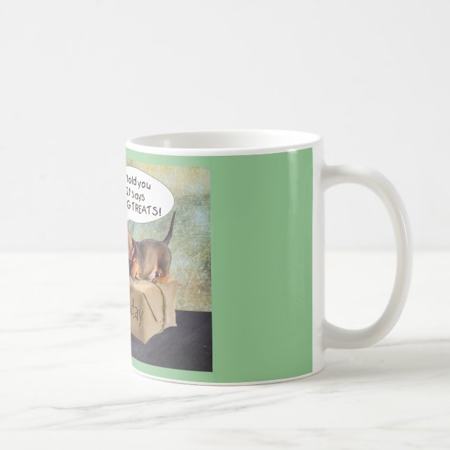 A wiener dog birthday coffee mug (Right)