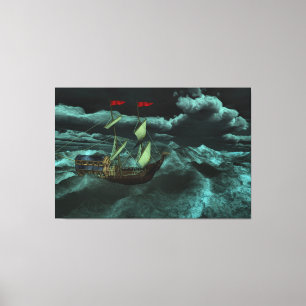 A Wild and Stormy Sea Canvas Print