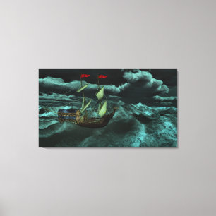 A Wild and Stormy Sea Canvas Print