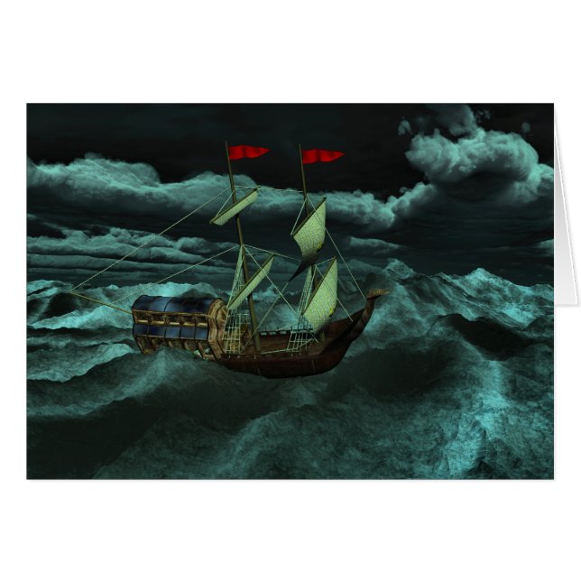 A Wild and Stormy Sea Card (Front Horizontal)