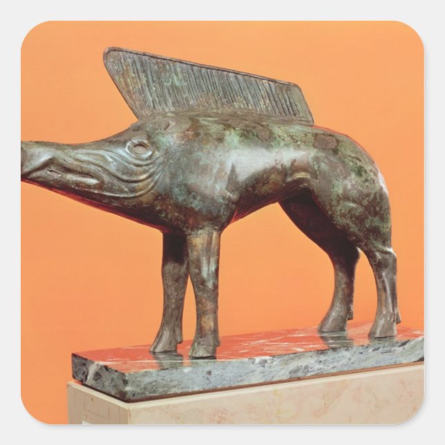 A wild boar, from Neuvy-en-Sullias Square Sticker (Front)