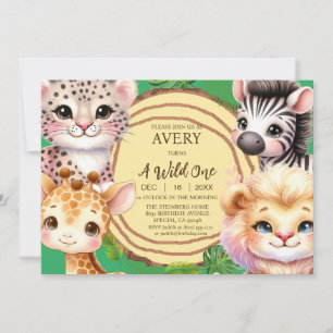 A WIld One Boy's First Birthday Invitations