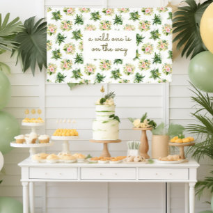 A wild One is on the Way - Tropical Baby Shower Banner