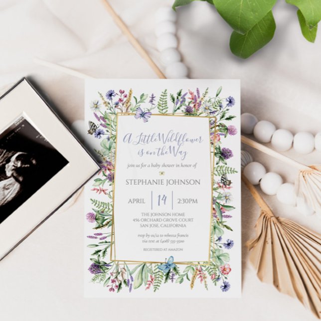 A Wildflower is on the Way Baby Shower Invitation (Creator Uploaded)