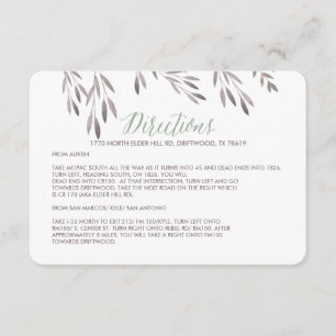 A Wildflower Wedding Directions Enclosure Card